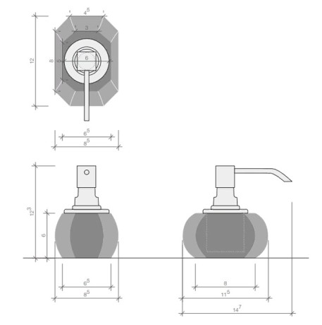 Дозатор DECOR WALTHER KRISTALL 0924281 настольный цвет хром янтарь