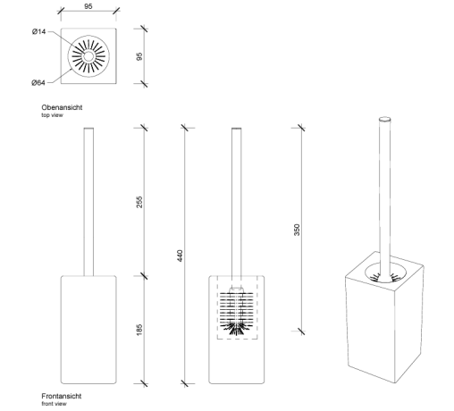 Ершик DECOR WALTHER PORZELLAN 0805263 напольный цвет черный матовый