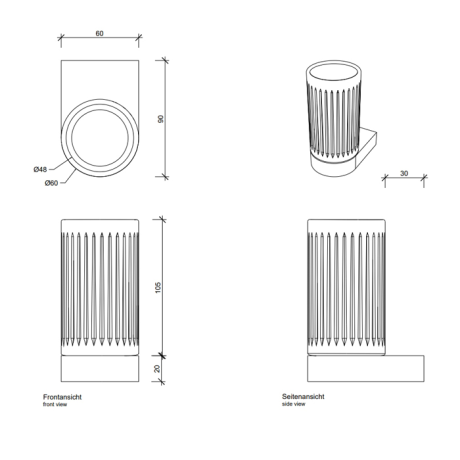 Стакан DECOR WALTHER CENTURY 0586900 подвесной цвет хром