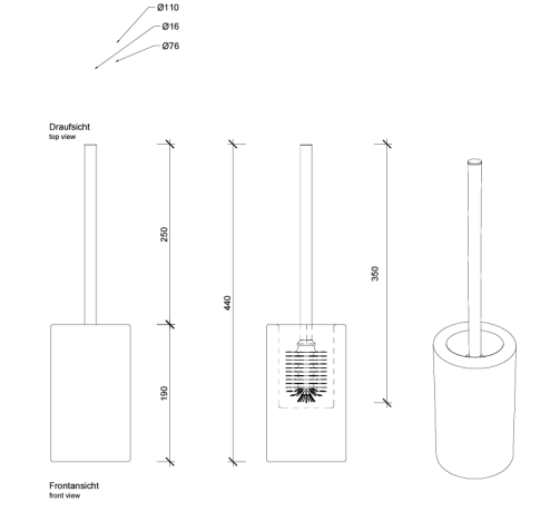 Ершик DECOR WALTHER PORZELLAN 0826061 напольный цвет хром