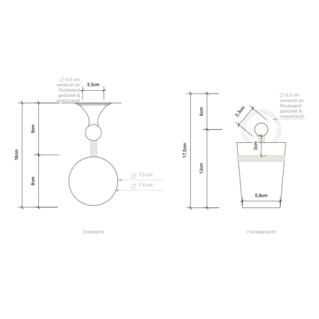 Стакан DECOR WALTHER CLASSIC 0511400 подвесной цвет хром