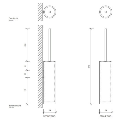 Ершик DECOR WALTHER STONE 0970865 напольный цвет черный матовый сталь матовая
