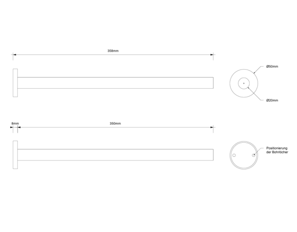 Полотенцедержатель DECOR WALTHER BAR 0859676 подвесной цвет сталь матовая
