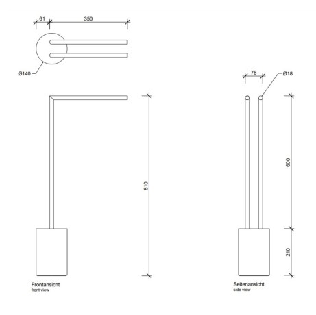 Стойка DECOR WALTHER STONE 0971765 напольная цвет сталь матовая черный матовый