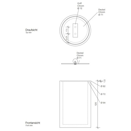 Баночка универсальная DECOR WALTHER STONE 0971364 настольный цвет черный матовый хром