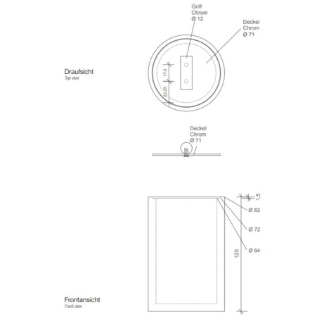 Баночка универсальная DECOR WALTHER STONE 0971355 настольная цвет белый сталь матовая