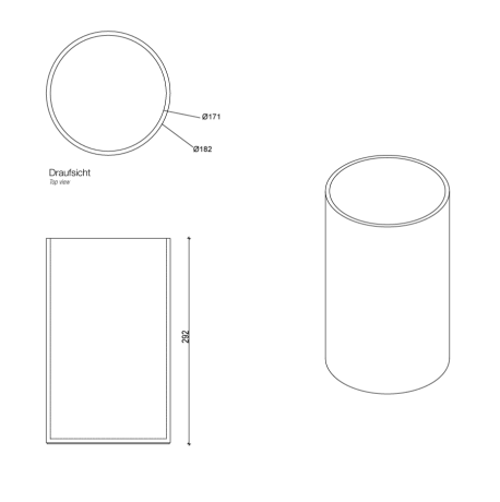 Корзина для бумаги DECOR WALTHER STONE 0973260 напольная цвет черный матовый