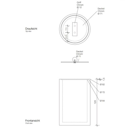 Баночка универсальная DECOR WALTHER STONE 0971354 настольная цвет белый хром