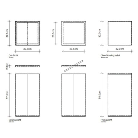 Корзина для белья DECOR WALTHER 0610970 напольная цвет сталь полированная