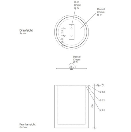 Баночка универсальная DECOR WALTHER STONE DW 0971264 настольный цвет черный матовый хром