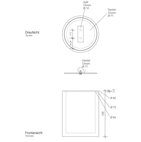 Баночка универсальная DECOR WALTHER STONE 0971255 настольная цвет белый матовый сталь матовая