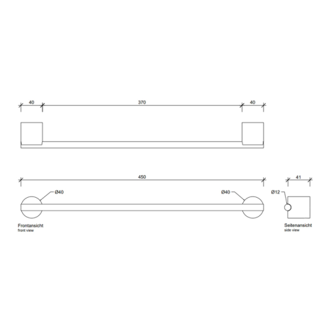 Полотенцедержатель DECOR WALTHER STONE 0975164 подвесной цвет черный матовый хром