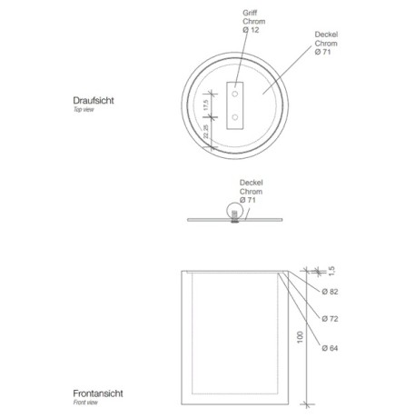 Баночка универсальная DECOR WALTHER STONE 0971254 настольная цвет белый матовый хром