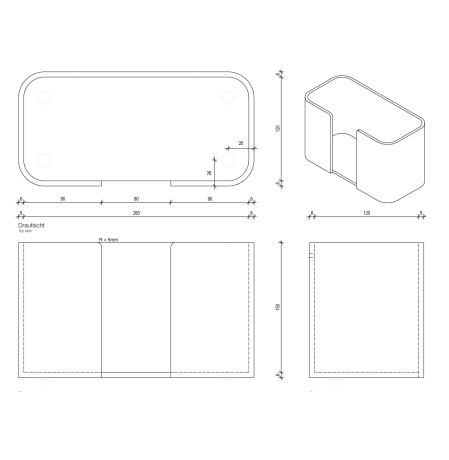 Диспенсер для салфеток DECOR WALTHER STONE 0974150 настольный цвет белый