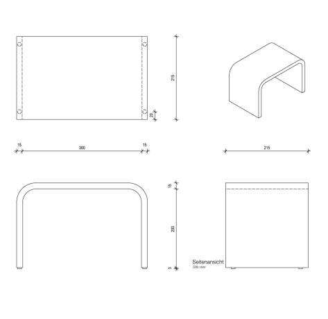 Подставка для ног DECOR WALTHER STONE 0974360 напольный цвет черный матовый