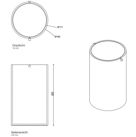 Корзина для бумаги DECOR WALTHER STONE 0971155 напольная цвет белый матовый сталь матовая