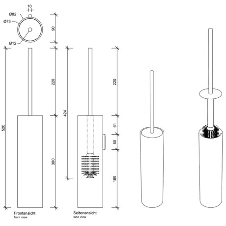 Ершик DECOR WALTHER STONE 0970955 подвесной цвет белый матовый сталь матовая