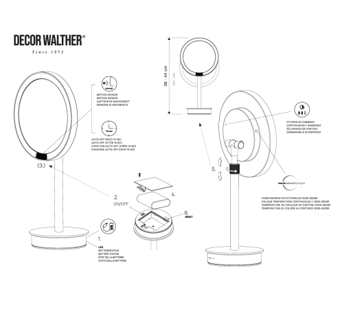 Косметическое зеркало DECOR WALTHER 0125500 настольное цвет хром