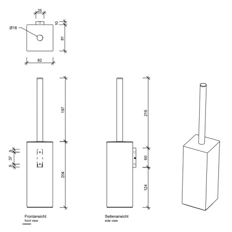 Ершик DECOR WALTHER CONTRACT 0651960 подвесной цвет черный матовый