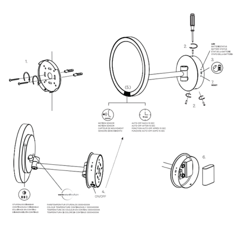 Косметическое зеркало DECOR WALTHER 0125800 подвесное цвет хром