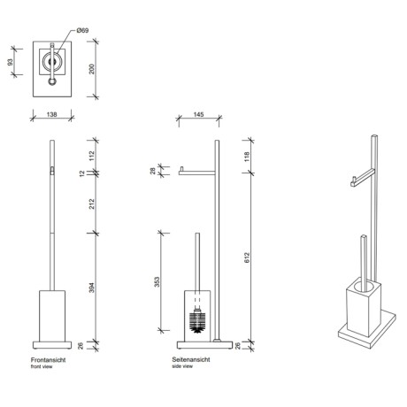 Стойка DECOR WALTHER PORZELLAN 0838562 напольная цвет хром черный