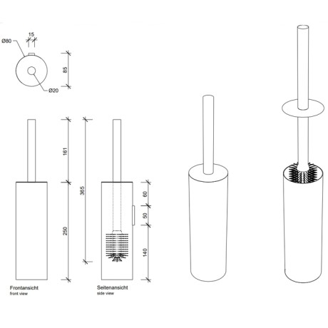 Ершик DECOR WALTHER BAR 0856960 подвесной цвет черный матовый
