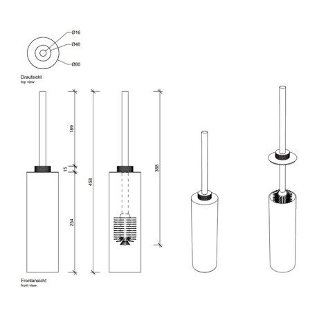 Ершик DECOR WALTHER CLUB 0854582 напольный цвет золото матовое