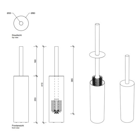 Ершик DECOR WALTHER BAR 0856800 напольный цвет хром