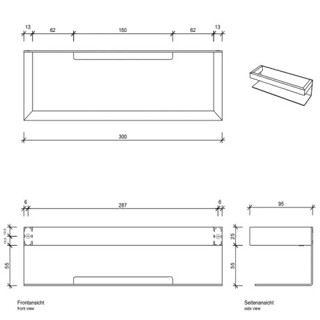 Душевая полка DECOR WALTHER CONTRACT 0651570 подвесная цвет сталь полированная