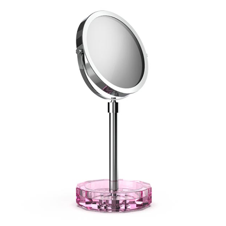 Косметическое зеркало DECOR WALTHER KRISTALL 0941761 настольное цвет хром розовый