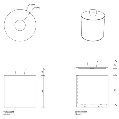 Баночка универсальная DECOR WALTHER CRACK 0933200 настольная цвет хром