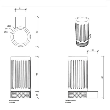 Стакан DECOR WALTHER CLUB 0857582 подвесной цвет золото матовое