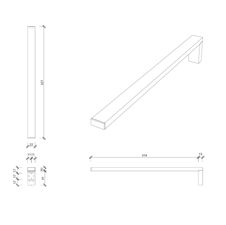 Полотенцедержатель DECOR WALTHER CONTRACT 0651000 подвесной цвет хром