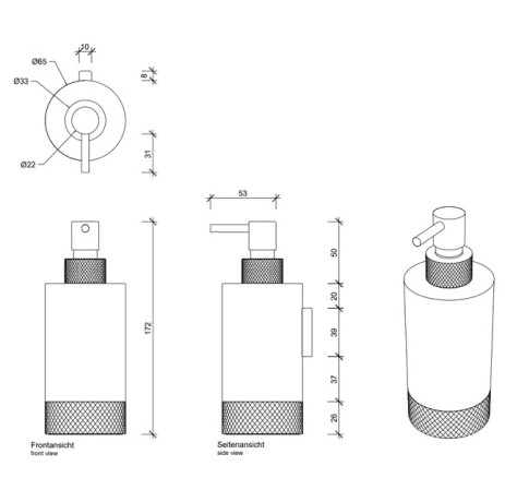 Дозатор DECOR WALTHER CLUB 0855960 подвесной цвет черный матовый хром