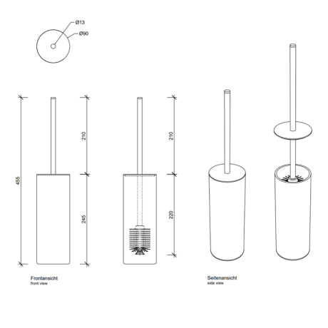 Ершик DECOR WALTHER CRACK 0933020 напольный цвет золото