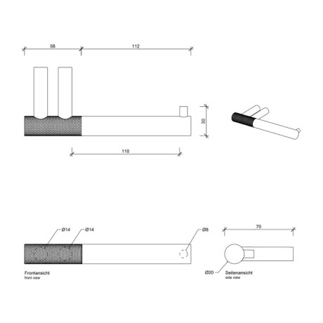 Держатель туалетной бумаги DECOR WALTHER CLUB 0855860 подвесной цвет черный матовый хром