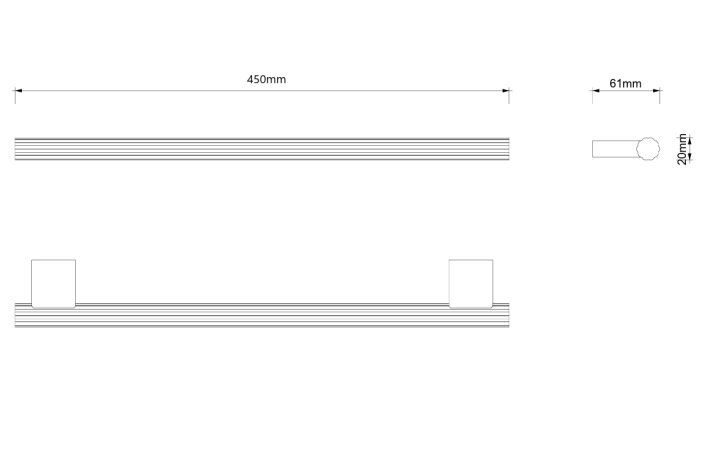 Полотенцедержатель DECOR WALTHER OF.LINE 0670220 подвесной цвет Champagner
