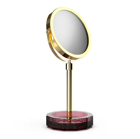Косметическое зеркало DECOR WALTHER KRISTALL 0941897 настольное цвет золото матовое темно-красный