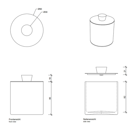 Баночка универсальная DECOR WALTHER CRACK 0933220 настольная цвет золото