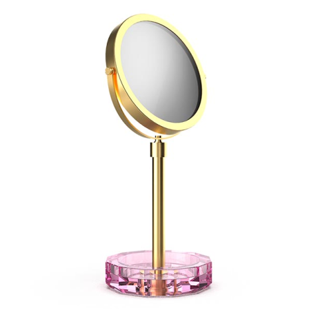 Косметическое зеркало DECOR WALTHER KRISTALL 0941961 настольное цвет золото матовое розовый