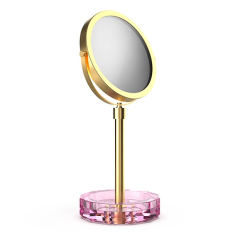 Косметическое зеркало DECOR WALTHER KRISTALL 0941961 настольное цвет золото матовое розовый