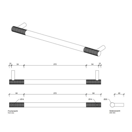 Полотенцедержатель DECOR WALTHER CLUB 0855460 подвесной цвет черный матовый хром