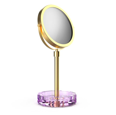 Косметическое зеркало DECOR WALTHER KRISTALL 0941980 настольное цвет золото матовое фиолетовый