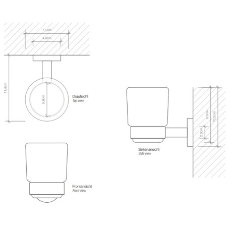 Стакан DECOR WALTHER BASIC 0530960 подвесной цвет черный матовый