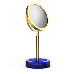 Косметическое зеркало DECOR WALTHER KRISTALL 0941995 настольное цвет золото матовое капри синий