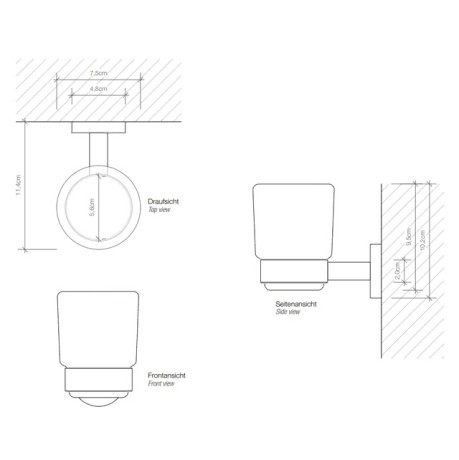 Стакан DECOR WALTHER BASIC 0530900 подвесной цвет хром
