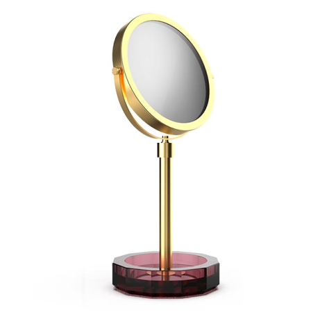 Косметическое зеркало DECOR WALTHER KRISTALL 0941997 настольное цвет золото матовое темно-красный